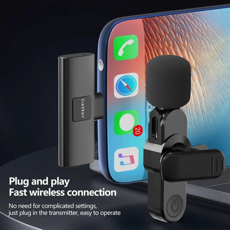 KIT DE 2 MICROFONOS INALAMBRICO SOLAPA COMPATIBLE CON IPHONE - 2