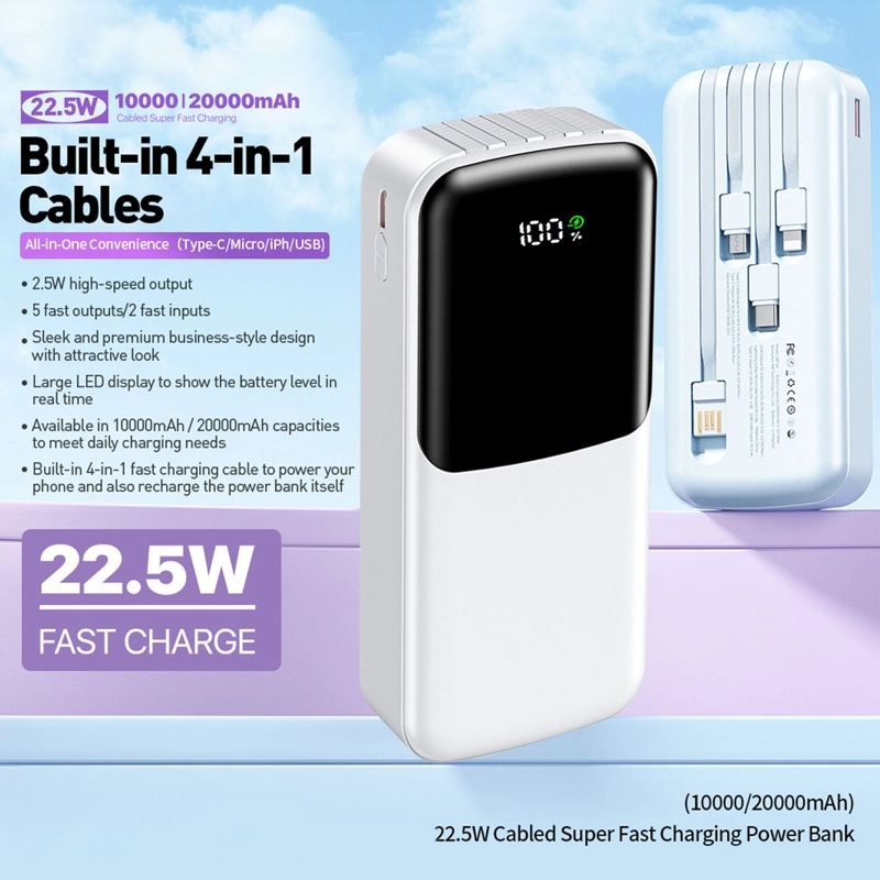BATERIA EXTERNA POWER BANK CARGA RAPIDA 10000MA TL780 BLANCO - 3