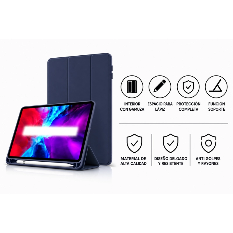 FUNDA SMART COVER PARA IPAD PRO 11 M5 2025 RANURA ROSADO - 5