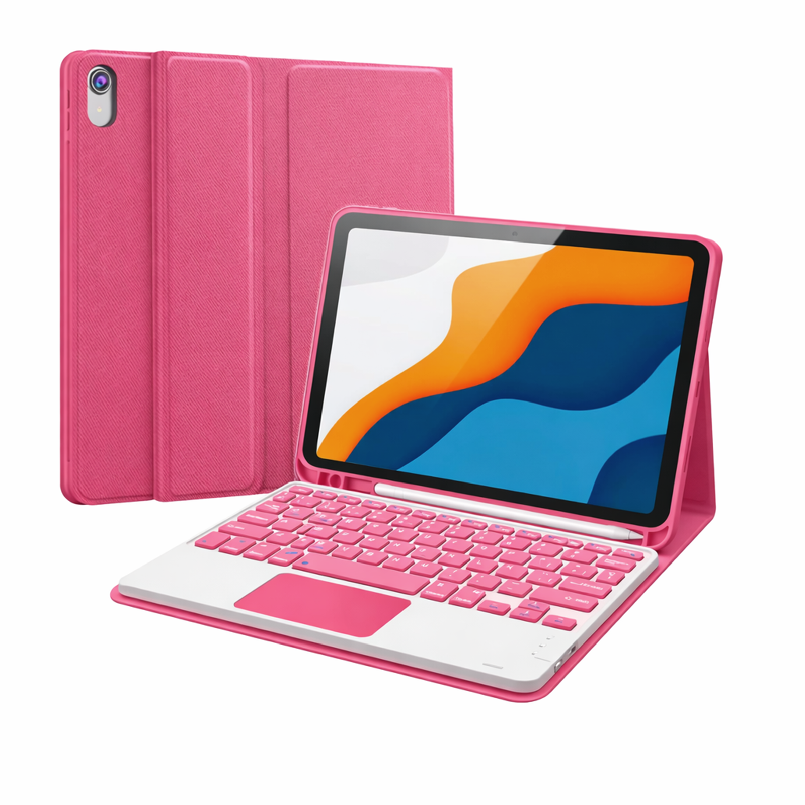 FUNDA CON TECLADO ESPAÑOL TOUCHPAD PARA IPAD A16 2025 11TH G FUCSIA - 1