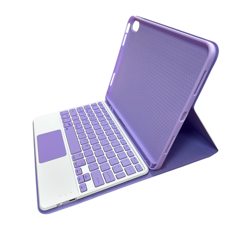 FUNDA PARA IPAD 10.9 10MA 2022 + TECLADO ESPAÑOL TOUCHPAD LILA - 2