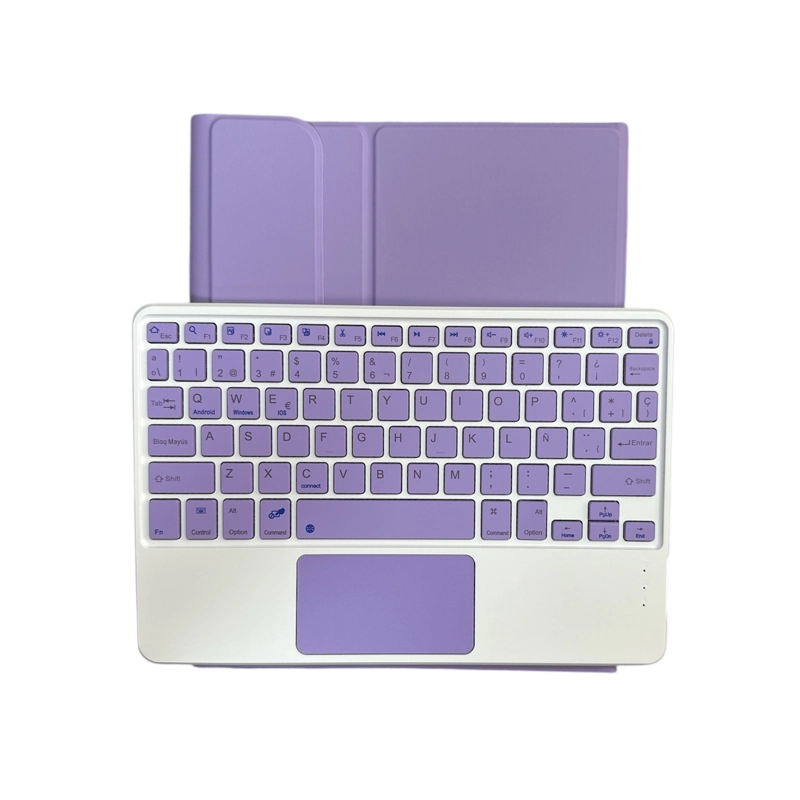 FUNDA PARA IPAD 10.9 10MA 2022 + TECLADO ESPAÑOL TOUCHPAD LILA - 3
