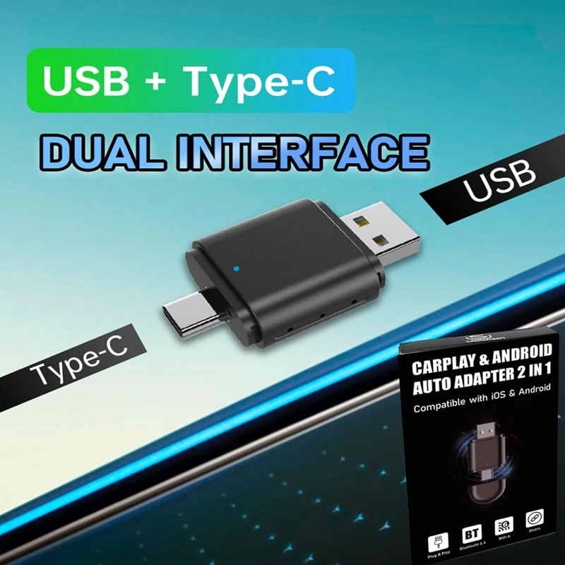 CARPLAY COMPATIBLE CON IPHONE Y ANDROID ENCHUFE DUAL 2 EN 1 - 2