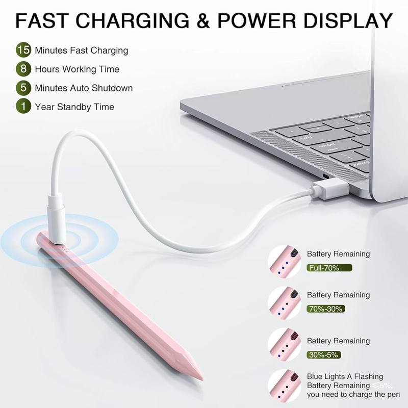 LAPIZ TOUCH UNIVERSAL COMPATIBLE CON IPHONE Y ANDROID ROSADO - 3
