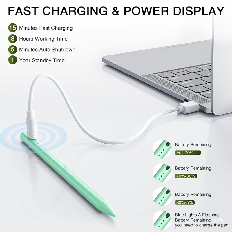 LAPIZ TOUCH UNIVERSAL COMPATIBLE CON IPHONE Y ANDROID VERDE - 3
