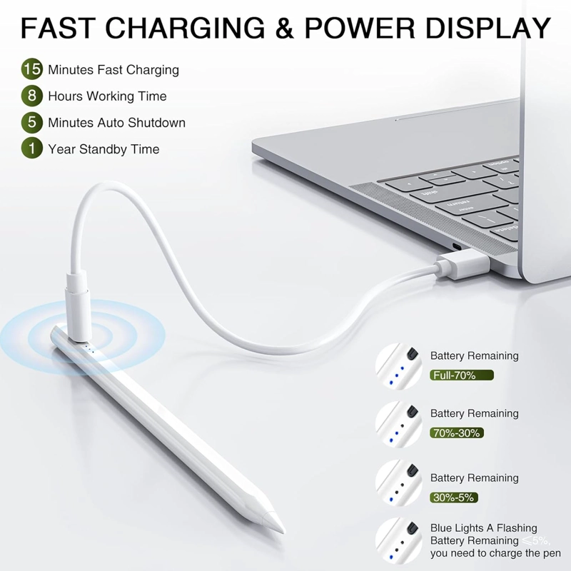 LAPIZ TOUCH UNIVERSAL COMPATIBLE CON IPHONE Y ANDROID BLANCO - 3