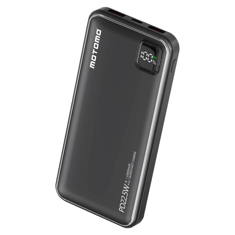 BATERIA EXTERNA POWER BANK 10000MA 22.5W MOTOMO MO-22L NEGRO - 1
