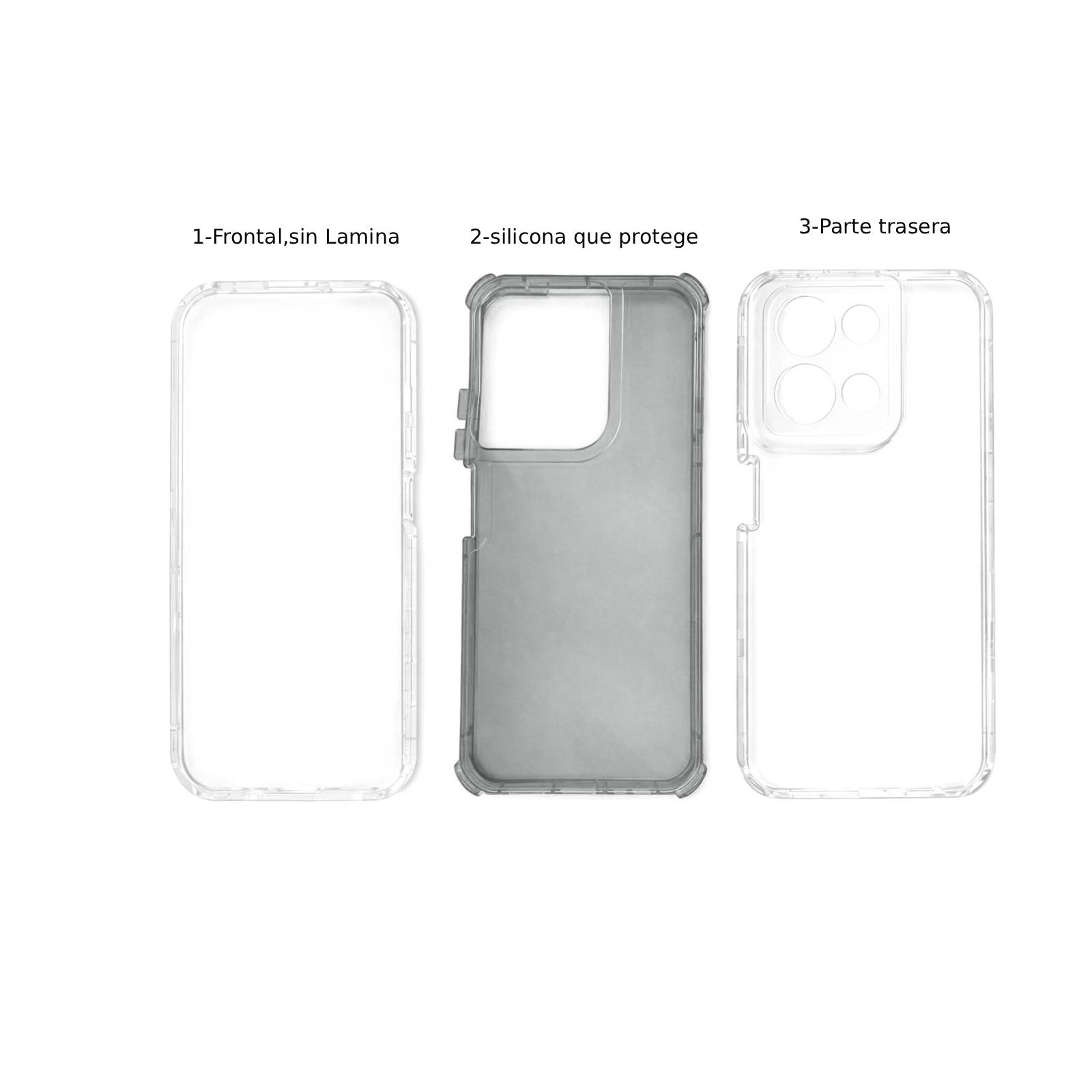 CARCASA ANTIGOLPES 360 PARA XIAOMI REDMI 15C NEGRO - 3
