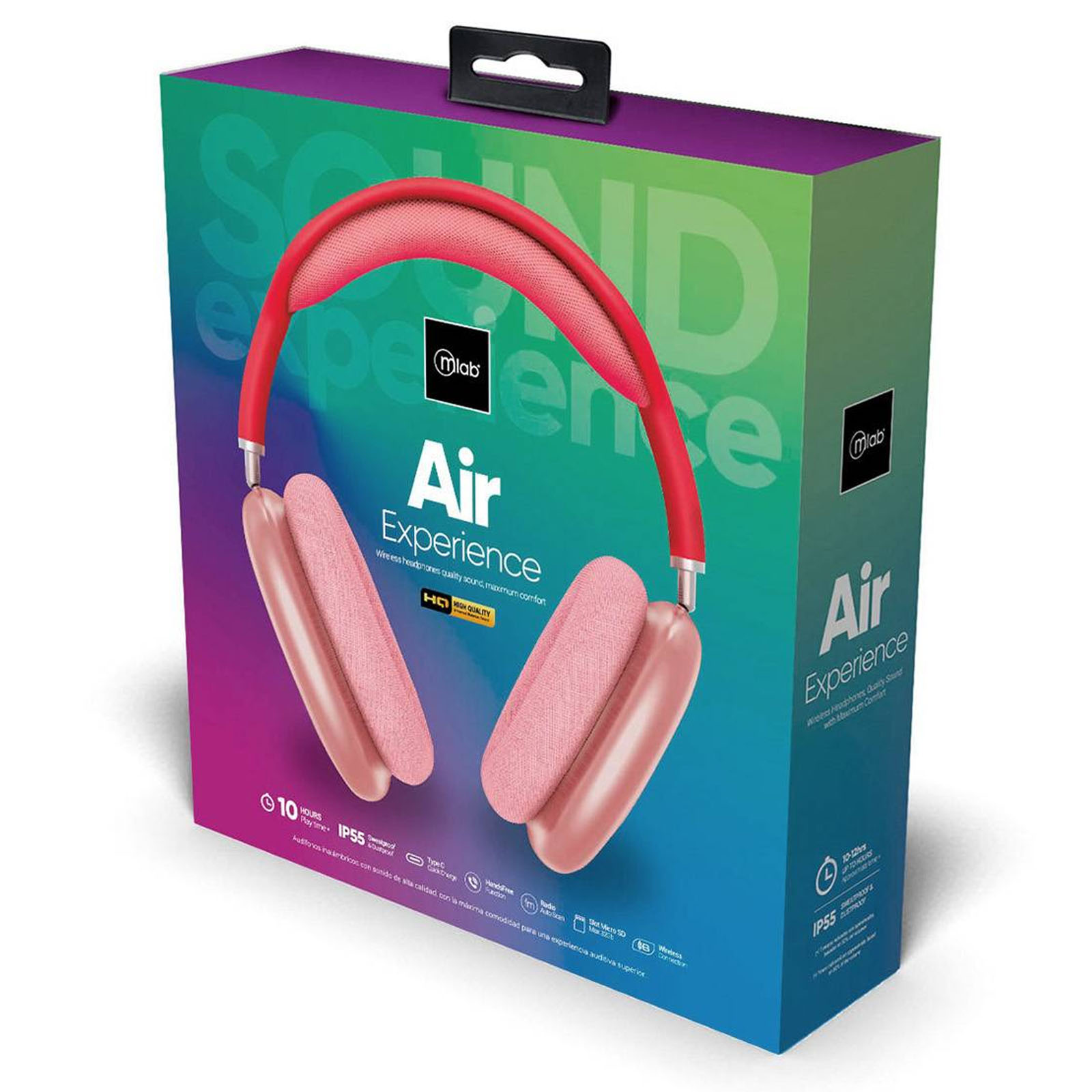 AUDIFONOS INALAMBRICO BLUETOOTH MLAB AIR EXPERIENCE ROSA - 4