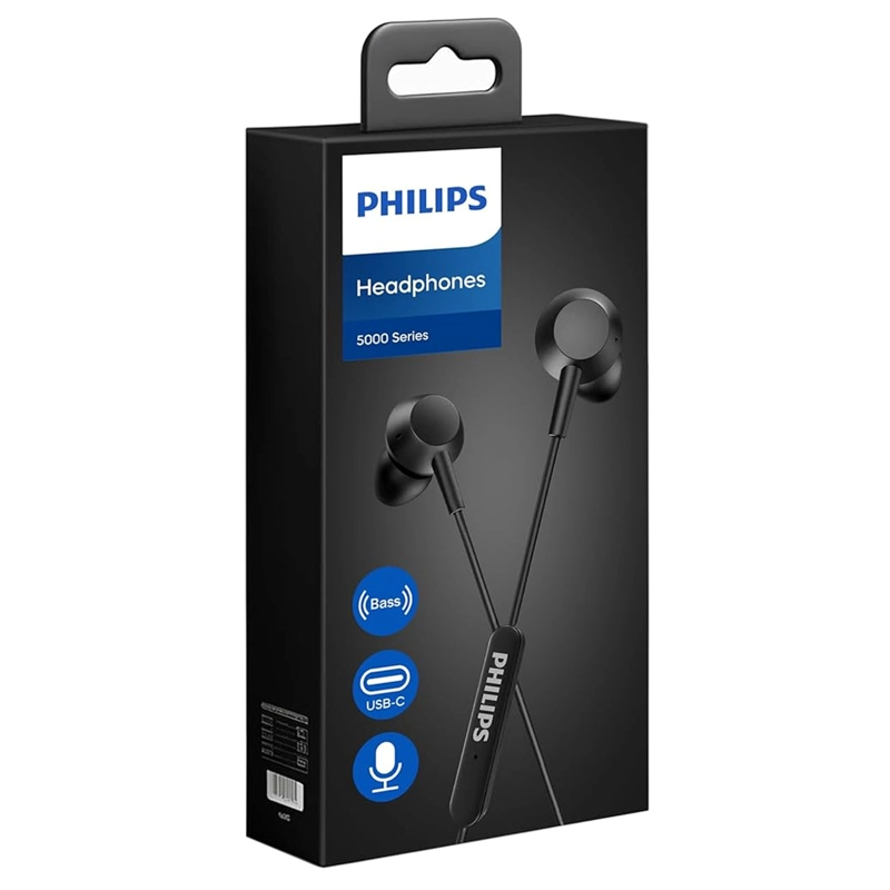 AUDIFONOS CON CABLE ALAMBRICOS PHILIPS CONECTOR USB-C NEGRO - 5