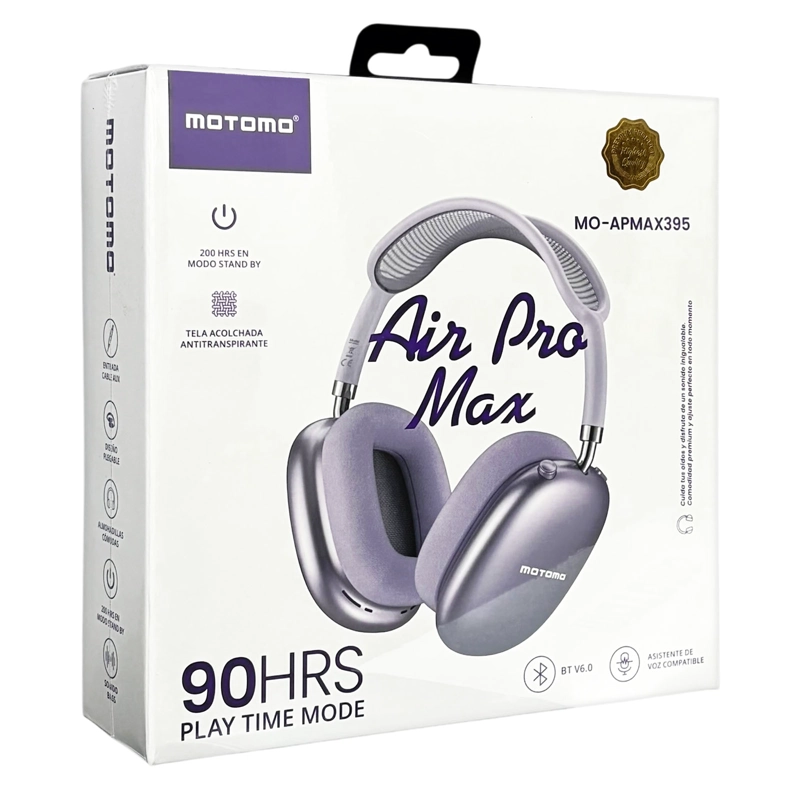 AUDIFONO INALAMBRICO BLUETOOTH ACOLCHADO MOTOMO MAX395 LILA - 4