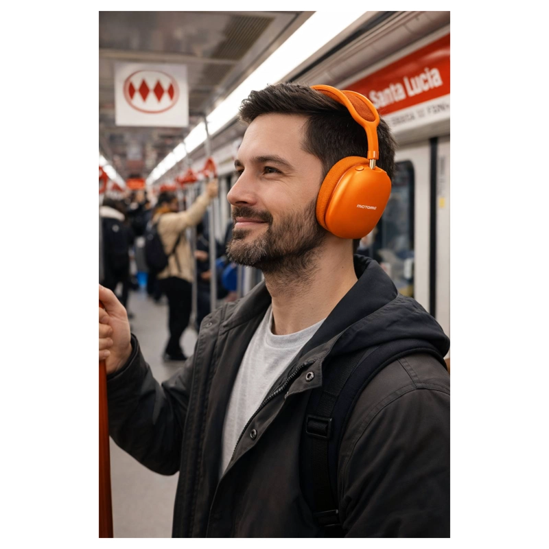 AUDIFONO INALAMBRICO BLUETOOTH ACOLCHADO MOTOMO MAX395 LILA - 6