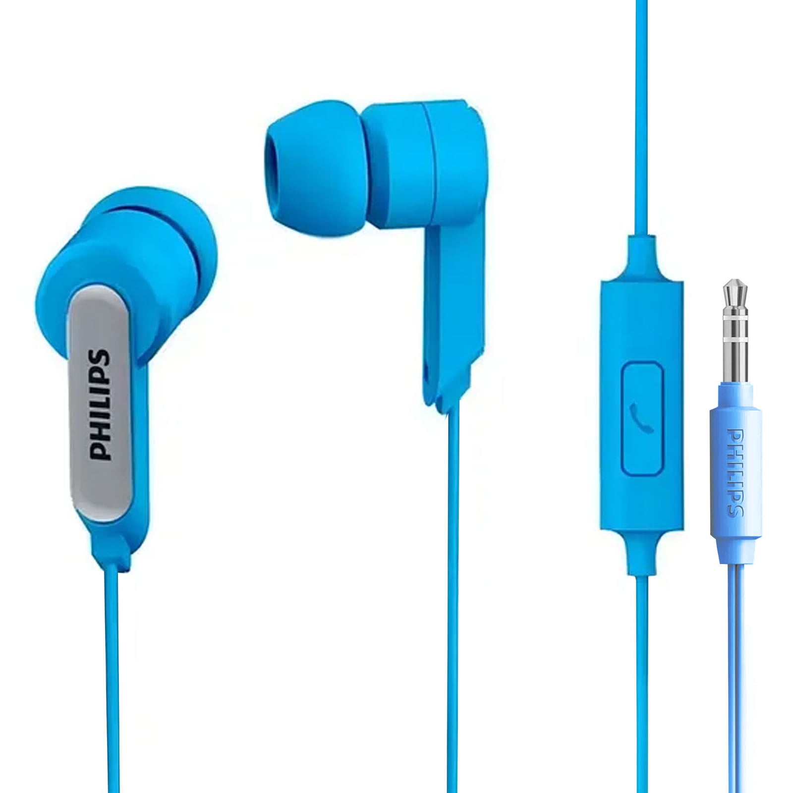 AUDIFONOS MANOS LIBRES CONEXION 3.5MM PHILIPS SHE1405 AZUL - 1