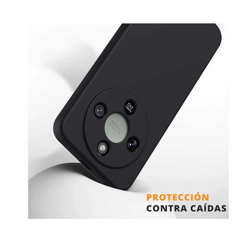 CARCASA COMPATIBLE CON HONOR MAGIC 8 LITE GOMA NEGRO - 5