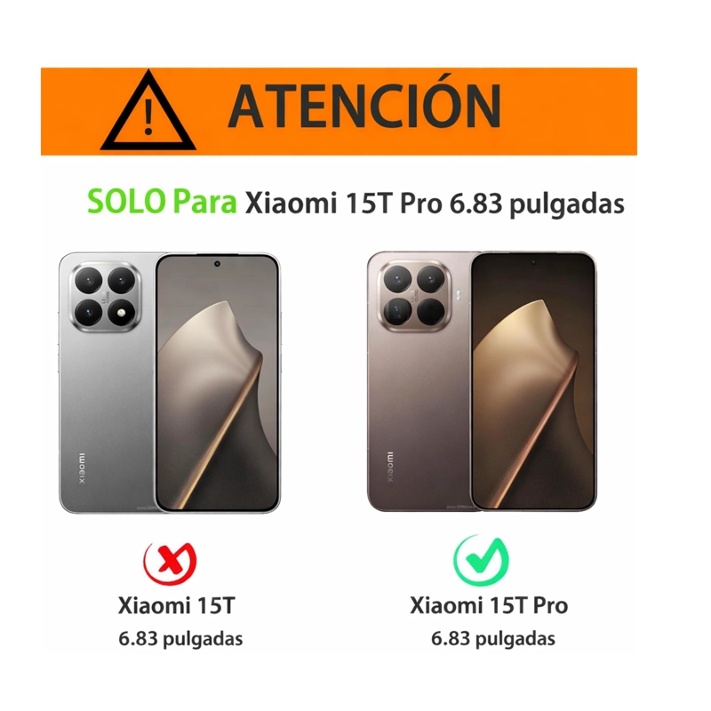 CARCASA AGENDA FLIP COVER PARA XIAOMI 15T PRO - 6