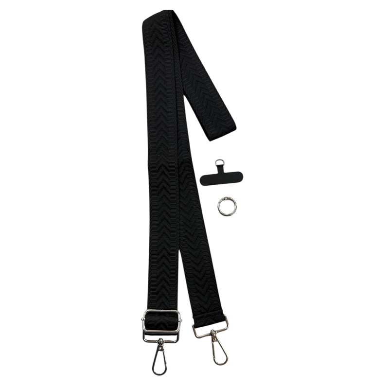 STRAP COLGANTE AJUSTABLE COMPATIBLE CON CARCASA CELULAR UNIVERSAL NEGRO - 1