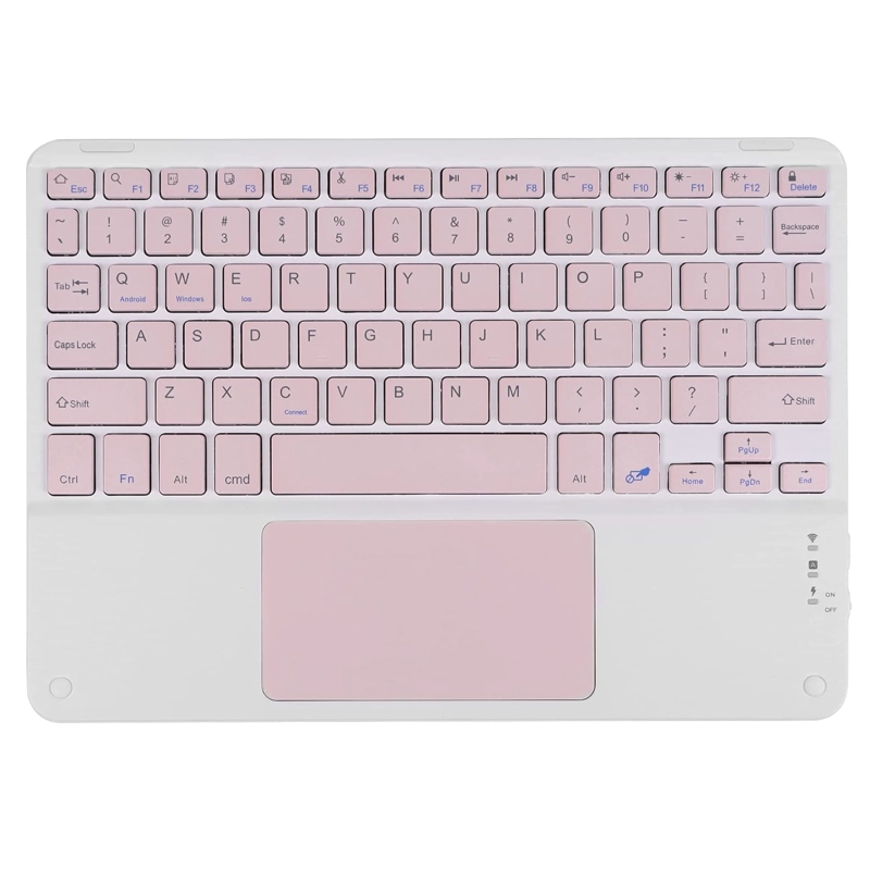 TECLADO INALAMBRICO BLUETOOTH TOUCHPAD ESPAÑOL RECARGABLE ROSA - 1