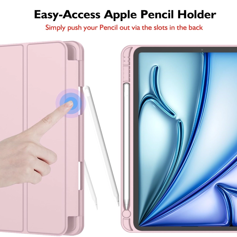 FUNDA SMART COVER RANURA COMPATIBLE CON IPAD AIR 11 M4 2026 ROSADO - 2