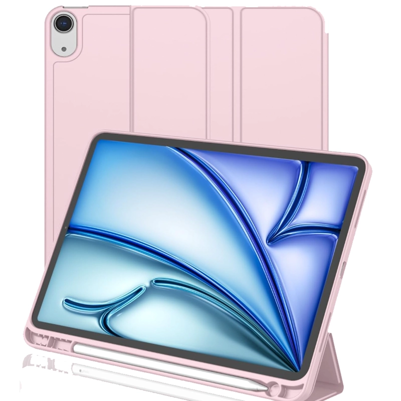 FUNDA SMART COVER RANURA COMPATIBLE CON IPAD AIR 11 M4 2026 ROSADO - 3