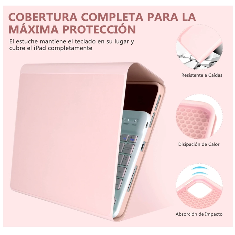 FUNDA CON TECLADO ESPAÑOL COMPATIBLE CON IPAD AIR 11 M4 2026 LILA - 4