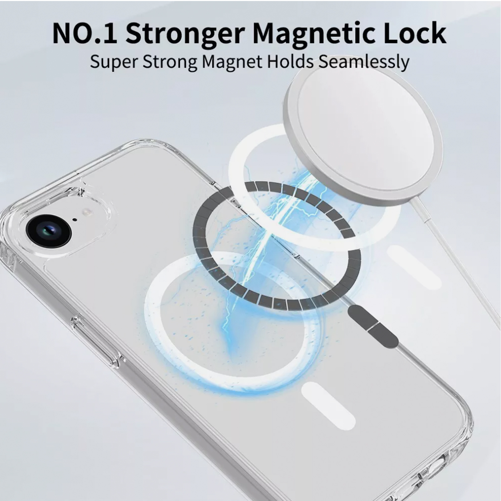 CARCASA TRANSPARENTE PARA IPHONE 17E COMPATIBLE CON MAGSAFE - 3