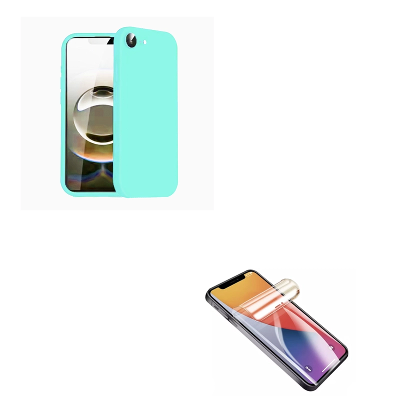CARCASA FUNDA LAMINA DE CLEAR COMPATIBLE CON IPHONE 17E TURQUESA - 1