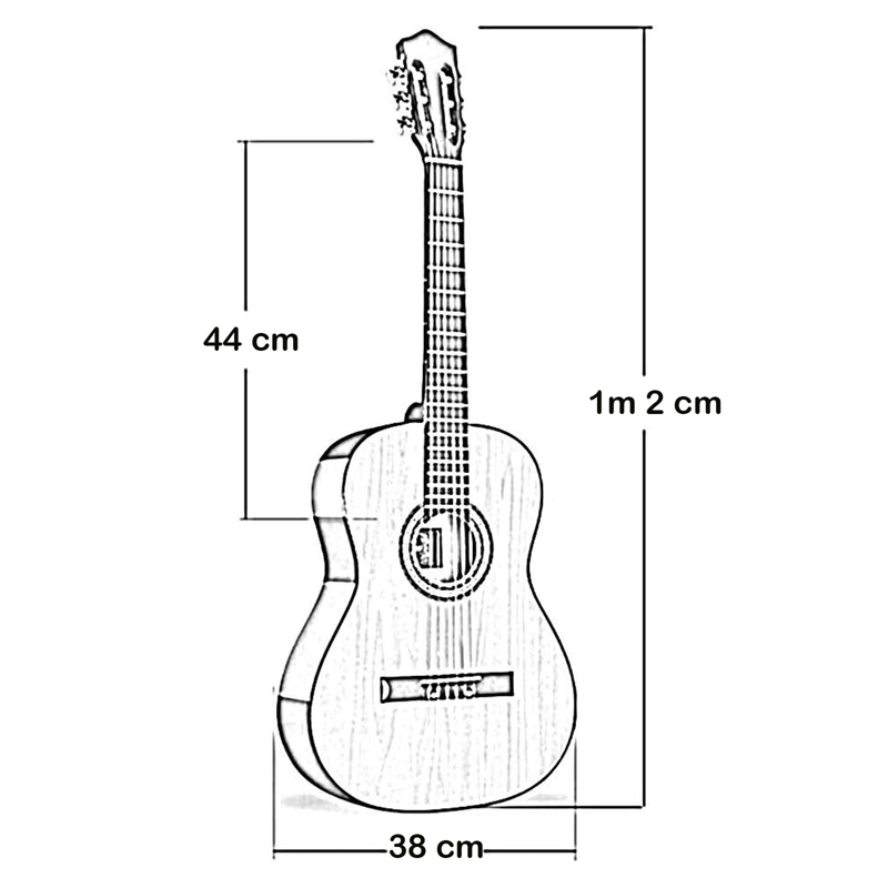 GUITARRA ACUSTICA 39 PULGADAS + FUNDA NATURAL HENDRIX - 4