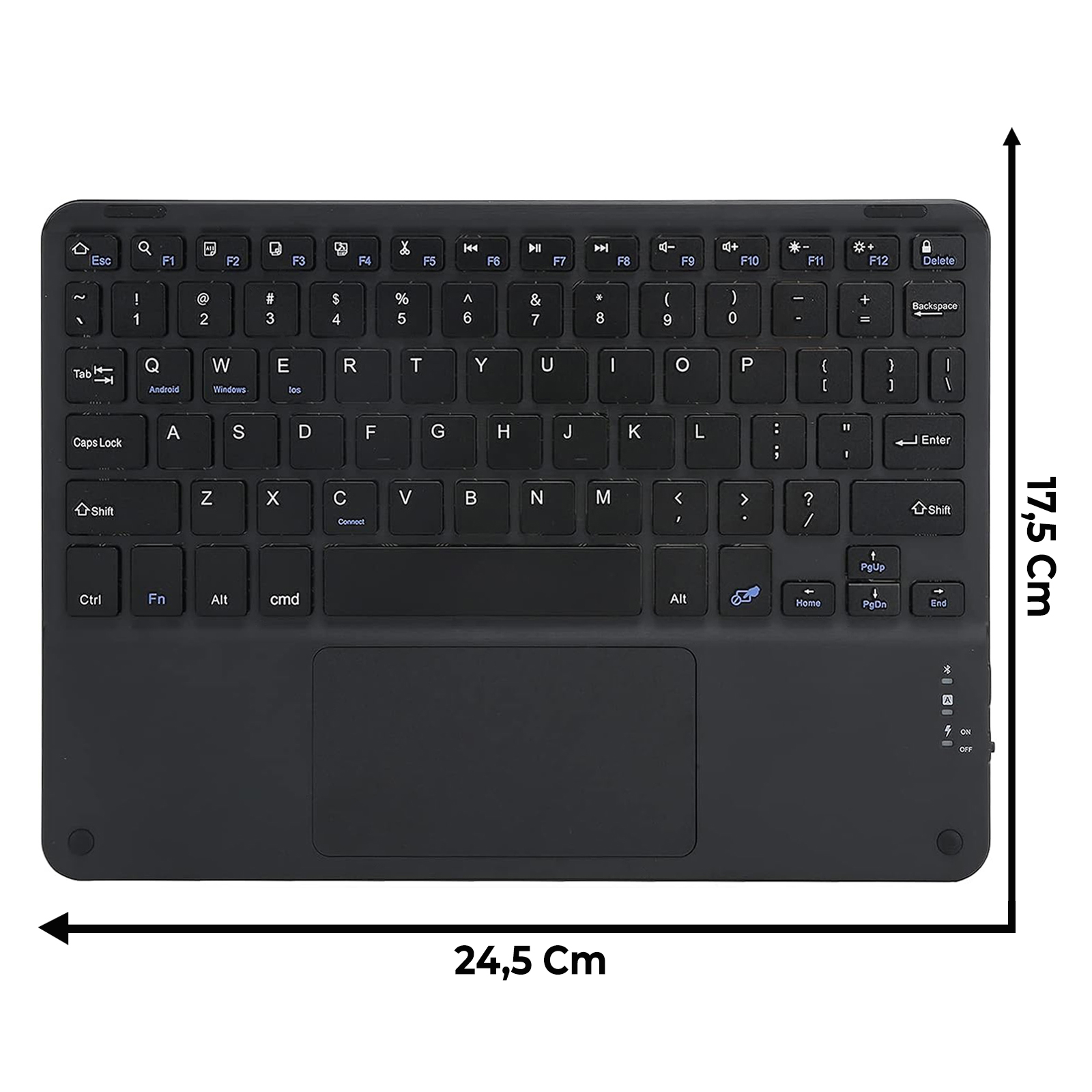 TECLADO INALAMBRICO BLUETOOTH TOUCHPAD ESPAÑOL RECARGABLE NEGRO - 2
