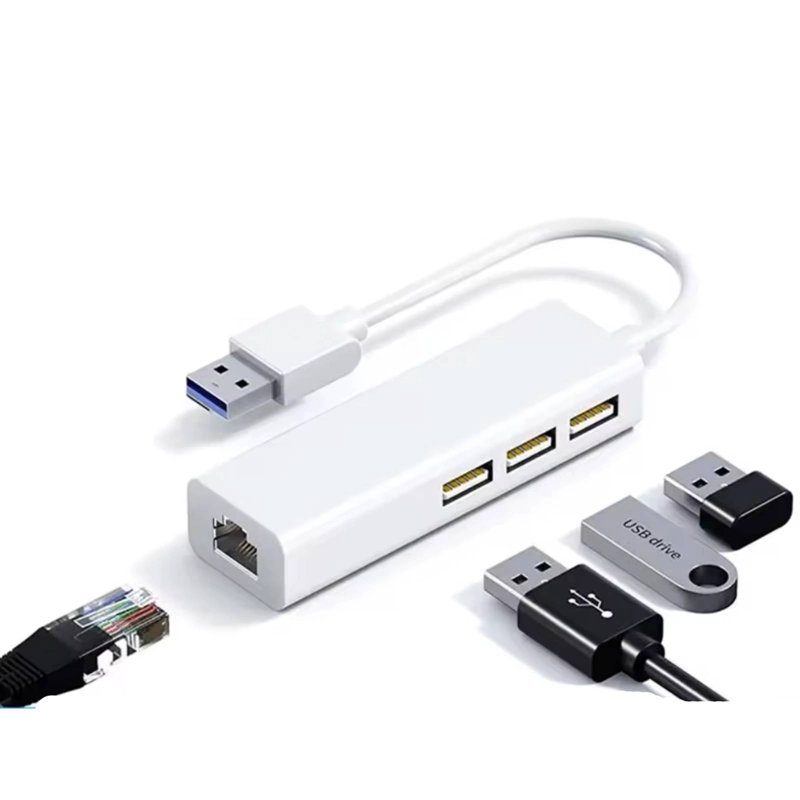 ADAPTADOR USB-C CON HUB 3 PUERTO ETHERNET RJ45 - 5