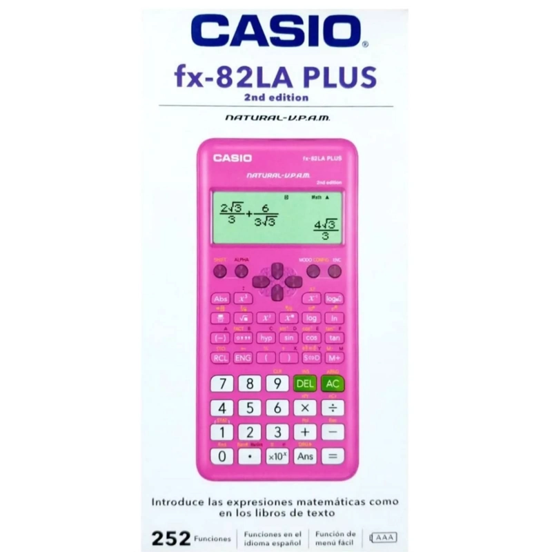 CALCULADORA CIENTIFICA CASIO FX-82LAPLUS 252 FUNCIONE FUCSIA - 4