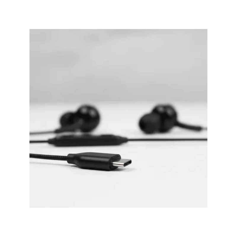 AUDIFONO CON CABLE USB-C MANOS LIBRE CONTROL VOLUMEN BLANCO - 4