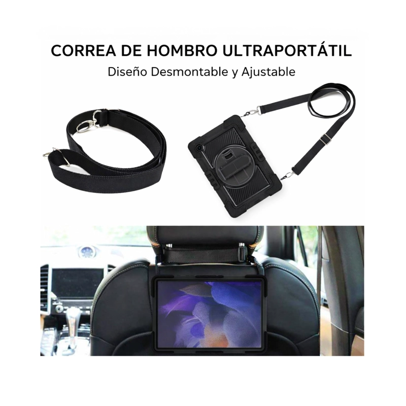 FUNDA ARMADURA ANTIGOLPE 360 COMPATIBLE CON TABLET SAMSUNG A9 PLUS - 5