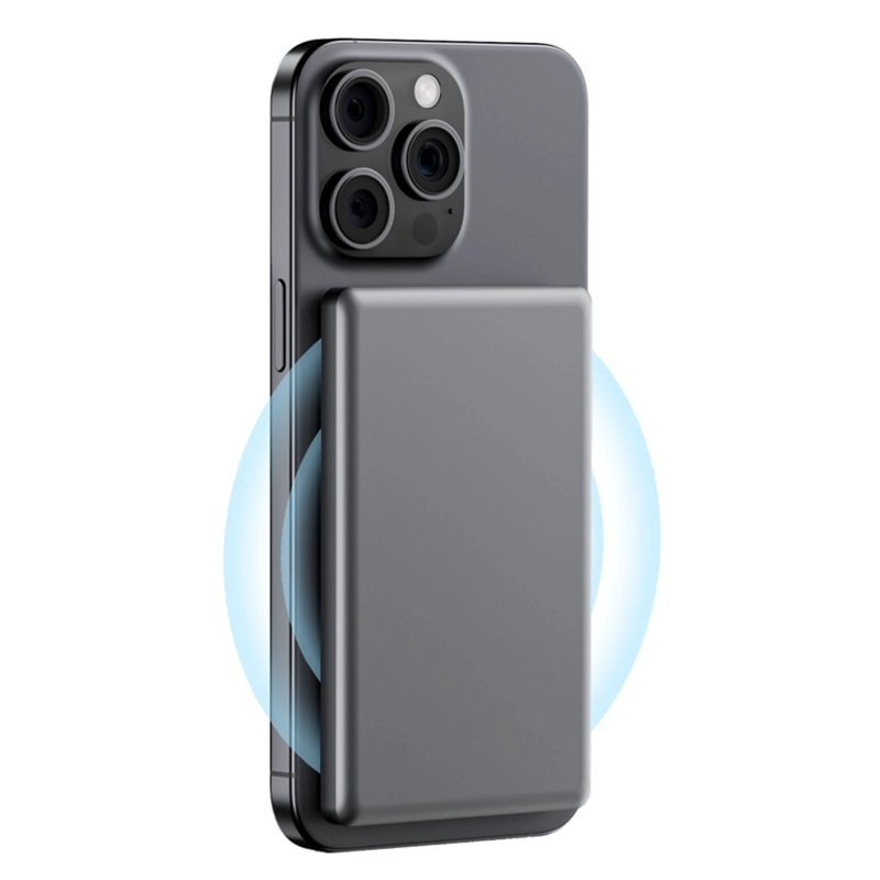 POWER BANK MAGNETICA COMPATIBLE CON IPHONE CON 5000 MAH GRIS - 2