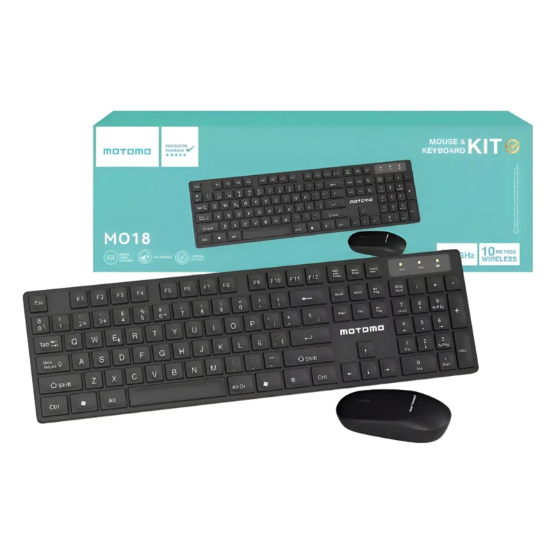 COMBO INALAMBRICO TECLADO ESPAÑOL Y MOUSE ADAPTADOR USB - 1