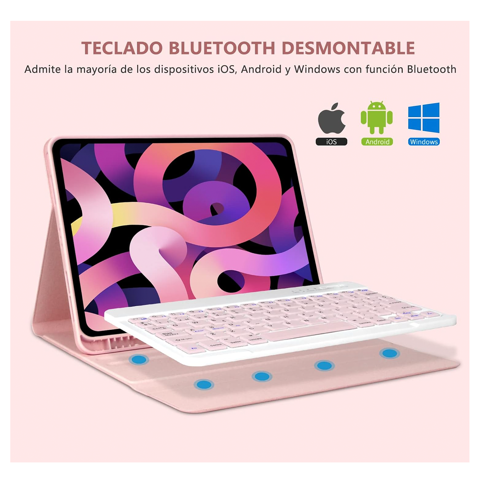 FUNDA CON TECLADO Ñ ESPAÑOL PARA IPAD PRO 11 M4 2024 GOLDROSE - 5