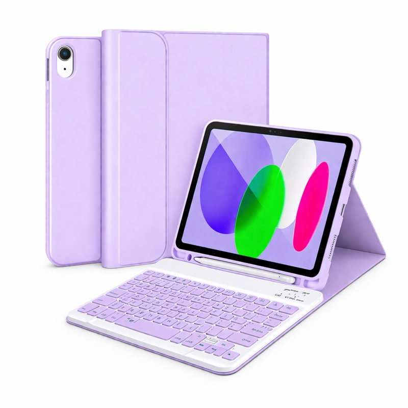 FUNDA CON TECLADO ESPAÑOL PARA IPAD 10.9 2022 10G LILA - 1