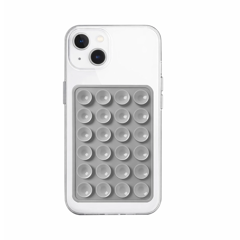 JOIGO SOPORTE DE SILICONA CON VENTOSA DOBLE PARA CARCASA / CELULAR GRIS