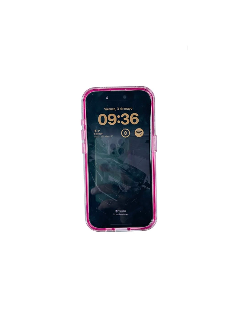 CARCASA PARA IPHONE 15 ANTIGOLPES SPACE ROSADO - 3