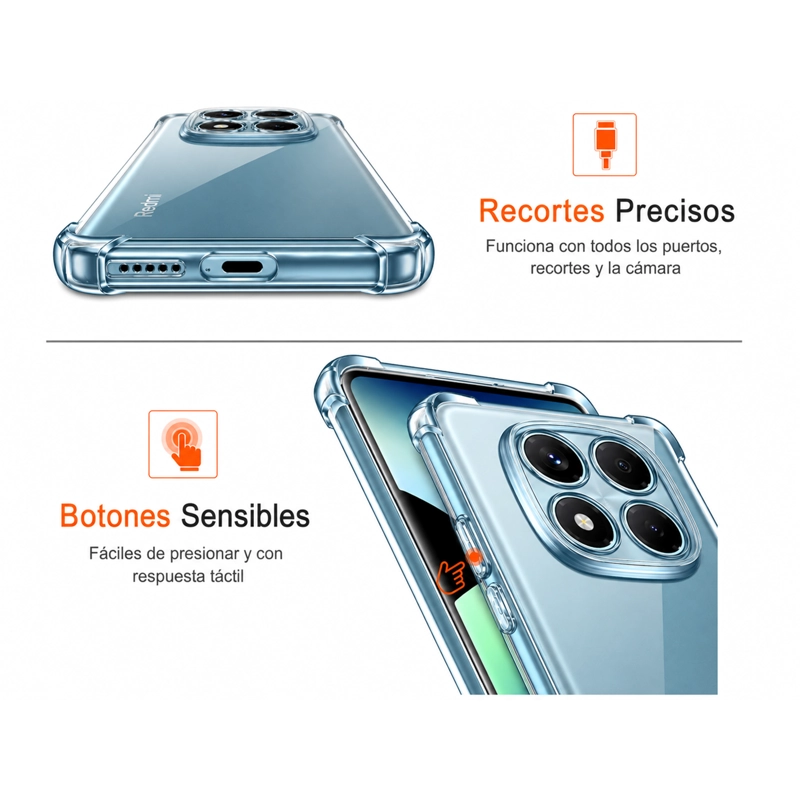 CARCASA TRANSPARENTE PARA XIAOMI REDMI NOTE 14 PRO 4G - 3