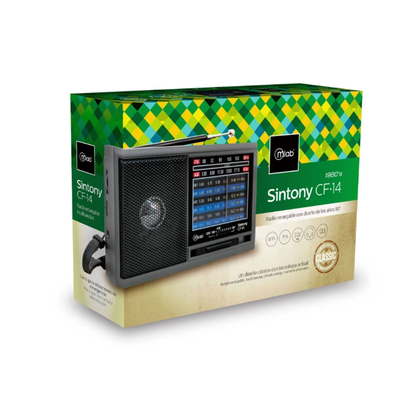 RADIO RECARGABLE MULTIBANDAS CLASICO AM/FM-SINTONY 8 BANDAS - 7