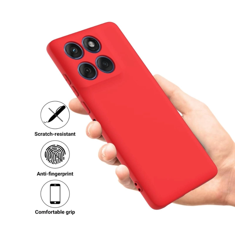 CARCASA COMPATIBLE CON MOTOROLA EDGE 70 FUSION GOMA ROJO - 3