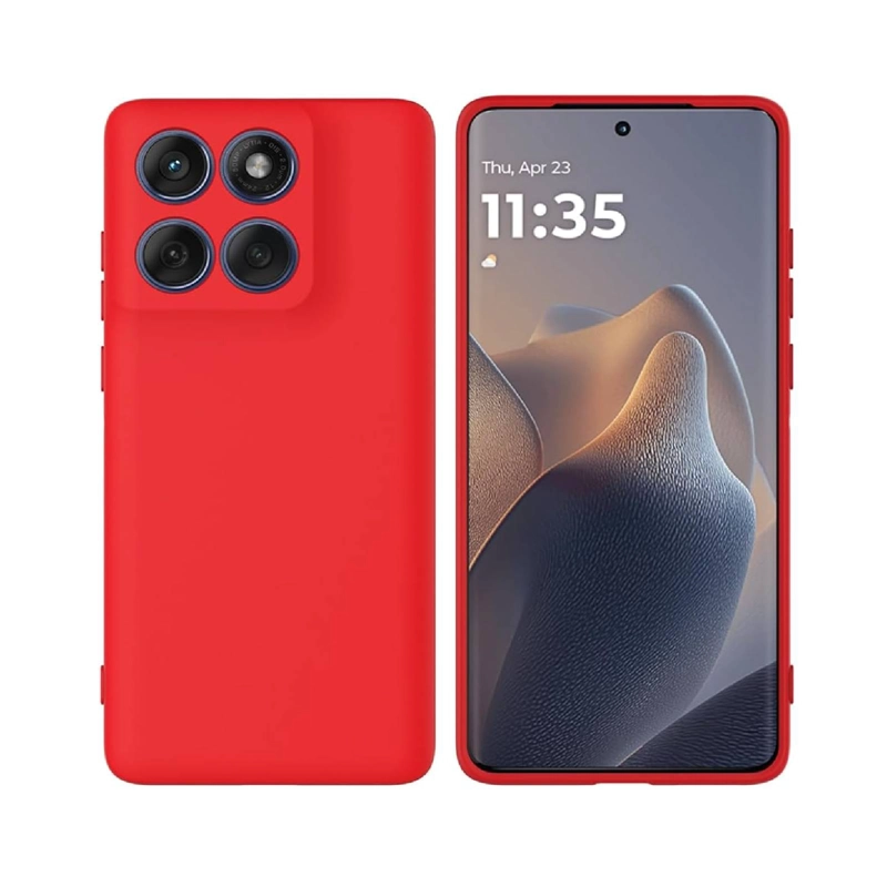 GENÉRICO CARCASA COMPATIBLE CON MOTOROLA EDGE 70 5G GOMA ROJO