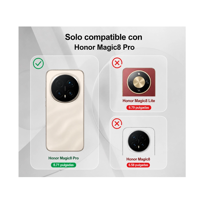 CARCASA COMPATIBLE CON HONOR MAGIC 8 PRO GOMA NEGRO - 3