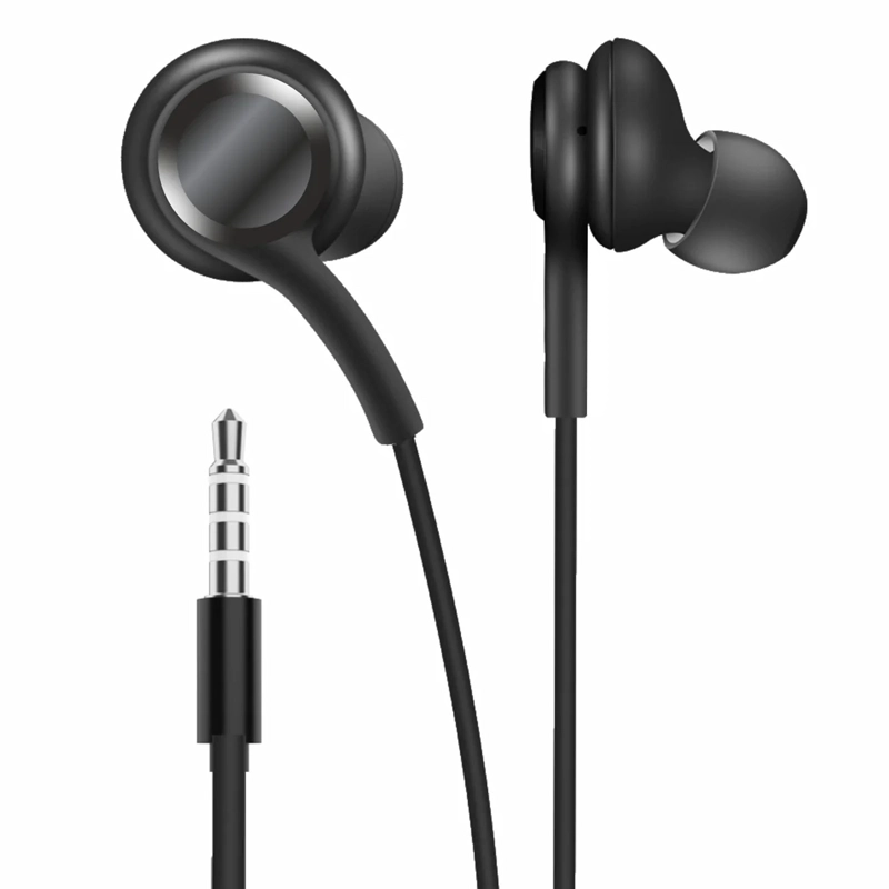 AUDIFONO MANOS LIBRES AUX 3.5 CON GOMA CONTROL VOLUMEN NEGRO - 1