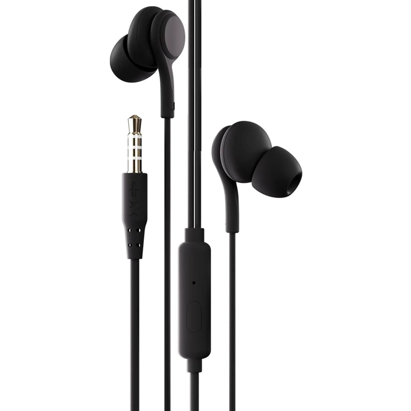 AUDIFONO MANOS LIBRES AUX 3.5 CON GOMA CONTROL VOLUMEN NEGRO - 2