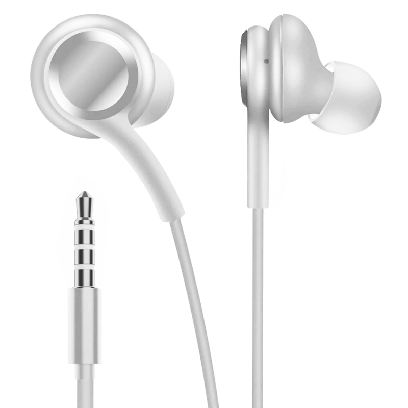 AUDIFONO MANOS LIBRES AUX 3.5 CON GOMA CONTROL VOLUMEN BLANC - 1