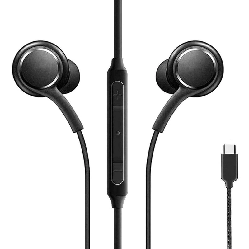 AUDIFONOS ALAMBRICOS CONECTOR USB-C MANOS LIBRES GOMA NEGRO - 3
