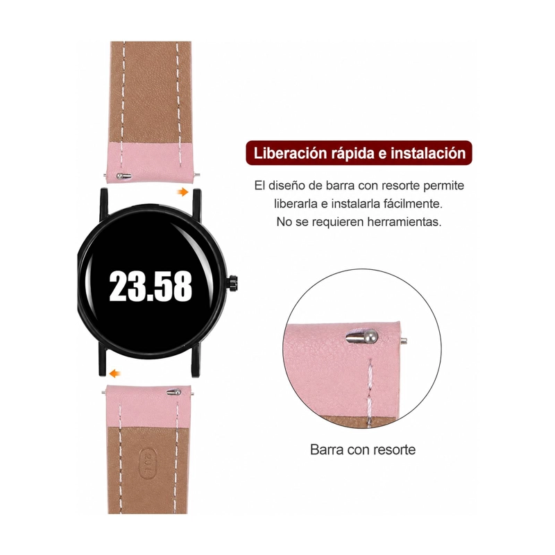 CORREA CON HEBILLA 22MM COMPATIBLE CON SAMSUNG GARMIN MARRON - 4