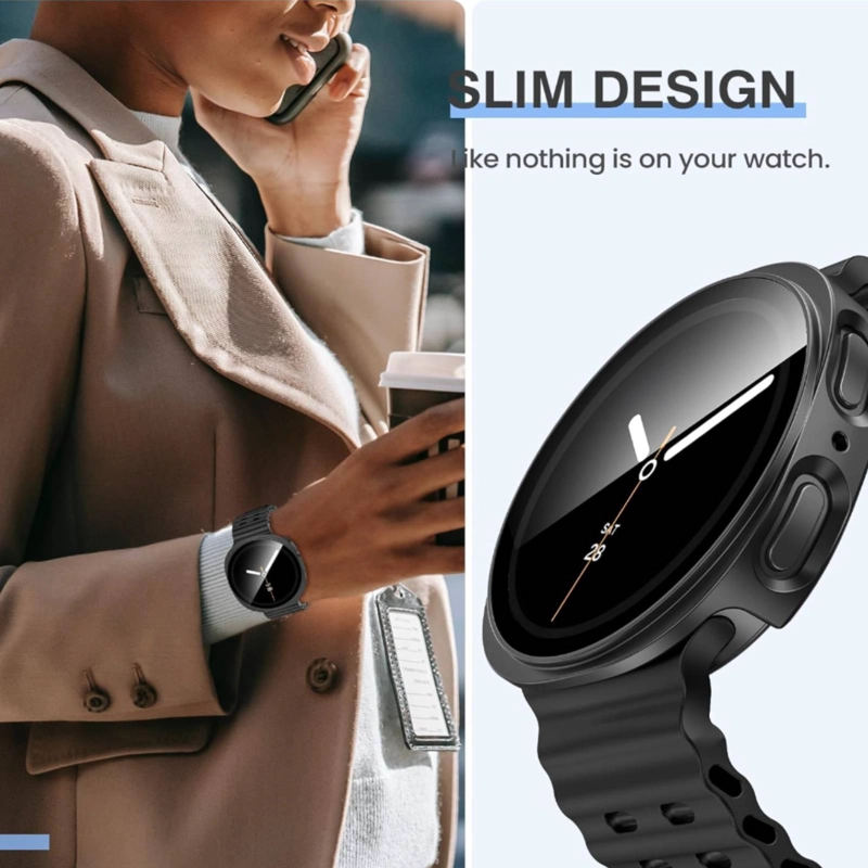CARCASA CON LAMINA COMPATIBLE CON SAMSUNG WATCH 8 44MM NEGRO - 4