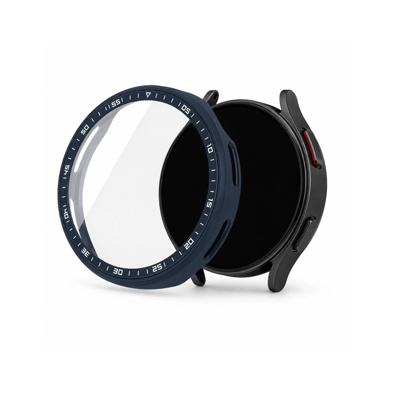 CARCASA CON LAMINA COMPATIBLE CON SAMSUNG WATCH 8 44MM AZUL - 1